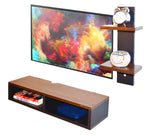 Ripplewuds Andrew Engineered Wood TV Entertainment Unit/Wall Set Top Box Shelf Stand/TV Cabinet for Wall/Set Top Box Holder for Home/Living Room Ideal for TV Upto 32" (Walnut and Wenge)