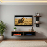 Ripplewuds Andrew Engineered Wood TV Entertainment Unit/Wall Set Top Box Shelf Stand/TV Cabinet for Wall/Set Top Box Holder for Home/Living Room Ideal for TV Upto 32" (Walnut and Wenge)