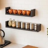 Ripplewuds Kitchen August Wall Shelves - Pack of 2 - Containers Crockery Kitchen Rack - Wall Mount