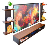 Ripplewuds Andrew Engineered Wood TV Entertainment Unit/Wall Set Top Box Shelf Stand/TV Cabinet for Wall/Set Top Box Holder for Home/Living Room Ideal for TV Upto 50" (Walnut and Wenge)