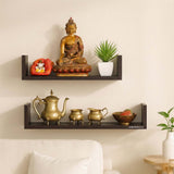 Ripplewuds August Engineered Wood Wall Display Rack/Wall Decor Shelf - Wall Mount - Pack of 2 Shelves