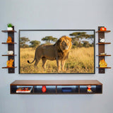 Ripplewuds Andrew Engineered Wood TV Entertainment Unit/Wall Set Top Box Shelf Stand/TV Cabinet for Wall/Set Top Box Holder for Home/Living Room Ideal for TV Upto 65" (Walnut and Wenge)