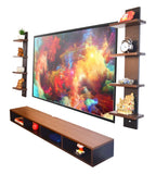 Ripplewuds Andrew Engineered Wood TV Entertainment Unit/Wall Set Top Box Shelf Stand/TV Cabinet for Wall/Set Top Box Holder for Home/Living Room Ideal for TV Upto 65" (Walnut and Wenge)