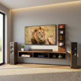 Ripplewuds Andrew Engineered Wood TV Entertainment Unit/Wall Set Top Box Shelf Stand/TV Cabinet for Wall/Set Top Box Holder for Home/Living Room Ideal for TV Upto 43" (Walnut and Wenge)