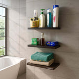 Bathroom Display Hardwood Wall Decor Shelf