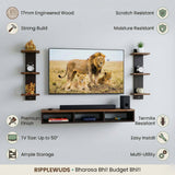 Ripplewuds Andrew Engineered Wood TV Entertainment Unit/Wall Set Top Box Shelf Stand/TV Cabinet for Wall/Set Top Box Holder for Home/Living Room Ideal for TV Upto 50" (Walnut and Wenge)