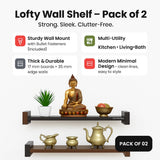 Ripplewuds Lofty Engineered Wood Wall Display Rack/Wall Decor Shelf - Wall Mount - Pack of 2