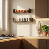 Ripplewuds Kitchen August Wall Shelves - Pack of 2 - Containers Crockery Kitchen Rack - Wall Mount