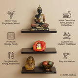 Skyller Wall Display Rack 3S (Wenge Set of 3 shelves)
