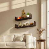 Ripplewuds August Engineered Wood Wall Display Rack/Wall Decor Shelf - Wall Mount - Pack of 2 Shelves