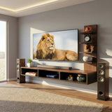 Ripplewuds Andrew Engineered Wood TV Entertainment Unit/Wall Set Top Box Shelf Stand/TV Cabinet for Wall/Set Top Box Holder for Home/Living Room Ideal for TV Upto 43" (Walnut and Wenge)