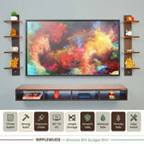 Ripplewuds Andrew Engineered Wood TV Entertainment Unit/Wall Set Top Box Shelf Stand/TV Cabinet for Wall/Set Top Box Holder for Home/Living Room Ideal for TV Upto 65" (Walnut and Wenge)