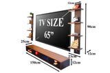 Ripplewuds Andrew Engineered Wood TV Entertainment Unit/Wall Set Top Box Shelf Stand/TV Cabinet for Wall/Set Top Box Holder for Home/Living Room Ideal for TV Upto 65" (Walnut and Wenge)