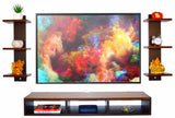 Ripplewuds Andrew Engineered Wood TV Entertainment Unit/Wall Set Top Box Shelf Stand/TV Cabinet for Wall/Set Top Box Holder for Home/Living Room Ideal for TV Upto 50" (Walnut and Wenge)