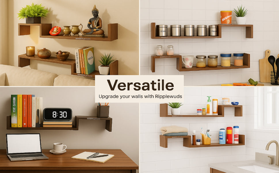 Ripplewuds Kitchen Crest Wall Shelves - Pack of 2 Infographic 5